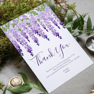 Watercolor Wisteria   Bat Mitzvah Thank You Card