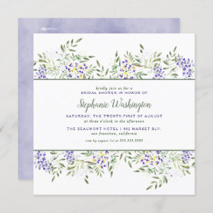Watercolor Wisteria Bridal Shower Invite Square