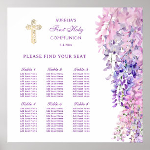 Watercolor Wisteria First Communion Seating Chart