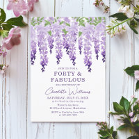 Watercolor Wisteria Forty & Fabulous Floral Chic
