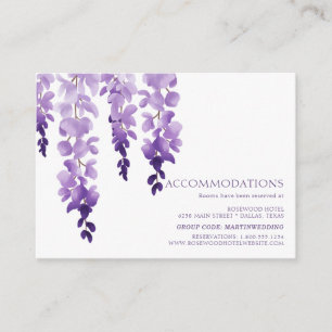 Watercolor Wisteria   Hotel Accommodation Enclosure Card