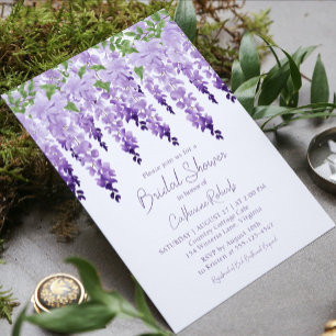 Watercolor Wisteria Lavender Bridal Shower Invitation