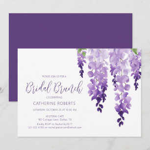 Watercolor Wisteria Lilac Bridal Brunch Invitation