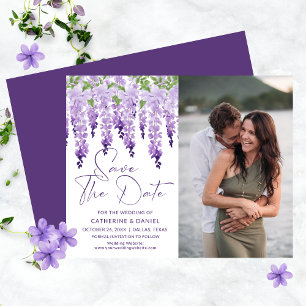 Watercolor Wisteria Lilac Wedding Photo