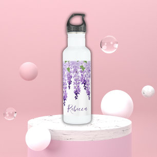 Watercolor Wisteria Personalised Name 710 Ml Water Bottle