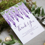 Watercolor Wisteria Photo | Bat Mitzvah Thank You Card<br><div class="desc">This design features elegant watercolor wisteria flowers in soft lavender and purple with green leaves on a white background with your Bat Mitzvah Thank You message below. On the reverse add your favourite photo. Personalise by editing the text in the text boxes and adding your image. Designed for you by...</div>