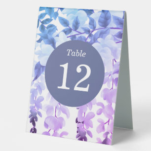Watercolor Wisteria Purple Floral Table Numbers