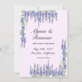 Watercolor Wisteria Purple Save the Date