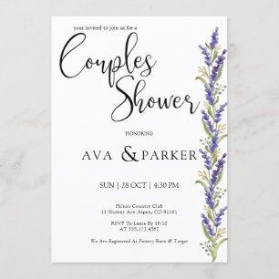 Watercolor Wisteria tree Couples Shower Invitation