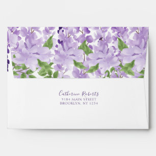Watercolor Wisteria Wedding Envelope