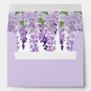 Watercolor Wisteria Wedding Envelope