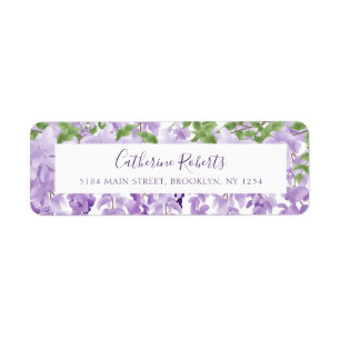 Watercolor Wisteria Wedding Return Address Label