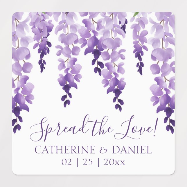 Watercolor Wisteria Wedding Spread The Love Script (Design 1)