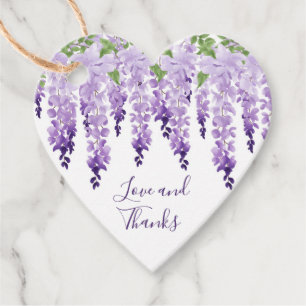Watercolor Wisteria Wedding Thank You Favour Tags