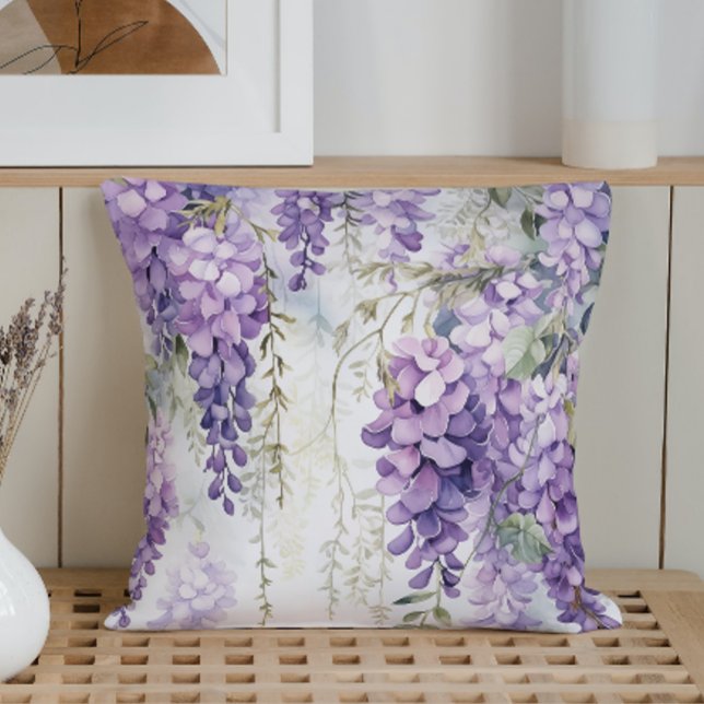 Watercolor Wisteria Whispers Cushion (Creator Uploaded)