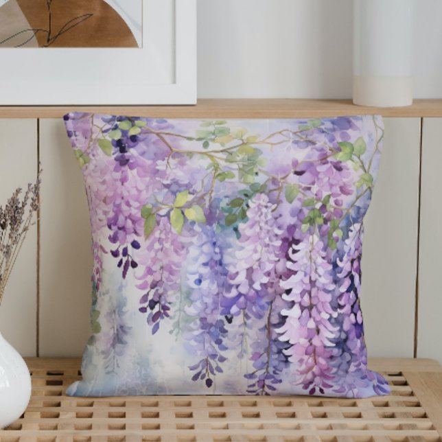 Watercolor Wisteria Whispers Cushion (Creator Uploaded)