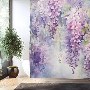Watercolor Wisteria Whispers Shower Curtain