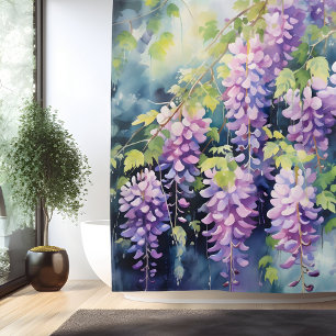 Watercolor Wisteria Whispers Shower Curtain