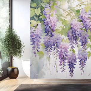 Watercolor Wisteria Whispers Shower Curtain