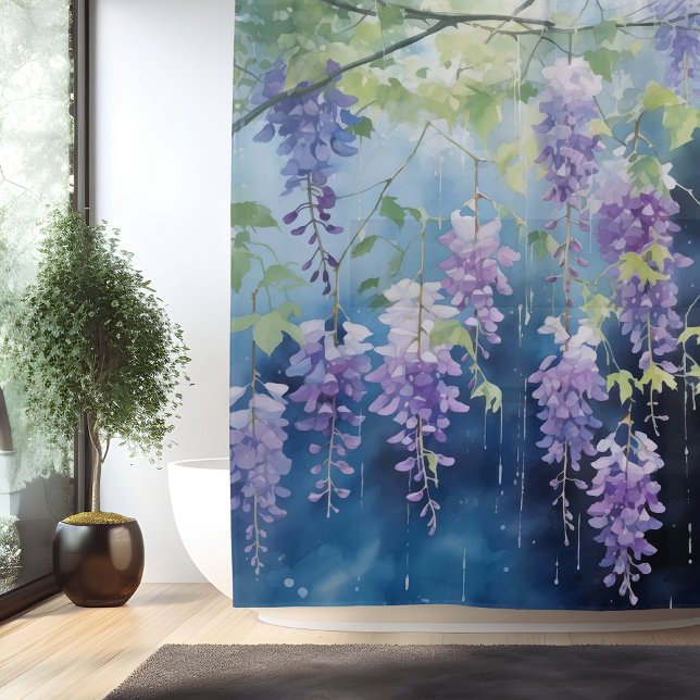 Watercolor Wisteria Whispers Shower Curtain (Creator Uploaded)