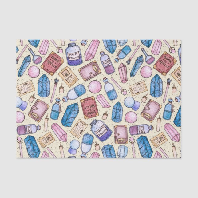 Watercolor Witchy Pattern Tissue Paper (Front)