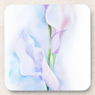 watercolor with 3 callas coaster