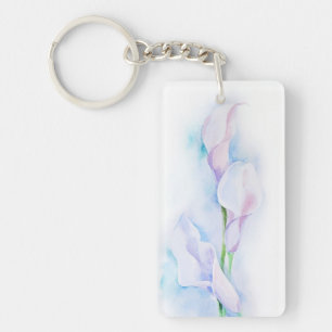 watercolor with 3 callas key ring