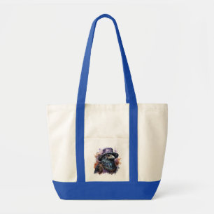 Watercolor Wizard Raven Bird Tote Bag