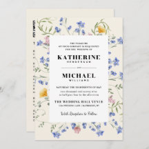 Watercolor Wldflowers Meadow details RSVP Wedding
