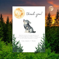 Watercolor Wolf Baby Shower Thank you