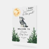 Watercolor Wolf Baby shower Welcome