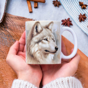 Watercolor Wolf Spirit – Mystical Wildlife Coffee Mug