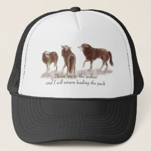 Watercolor Wolves Throw me to Wolves. Leading Pack Trucker Hat