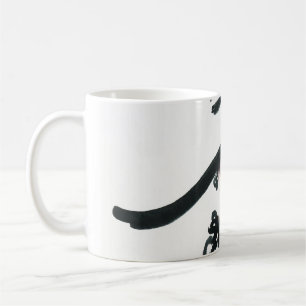 Watercolor woman portrait, abstract fashion illust coffee mug