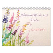 Watercolor Wonder 2020 Calendar by Gwestsketches