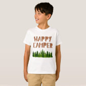 Watercolor Wooden Happy Camper Pine Trees  T-Shirt (Front Full)