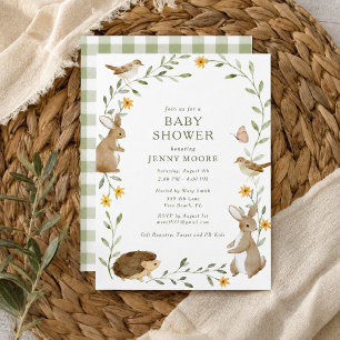 Watercolor Woodland Animal Baby Shower Party Invitation