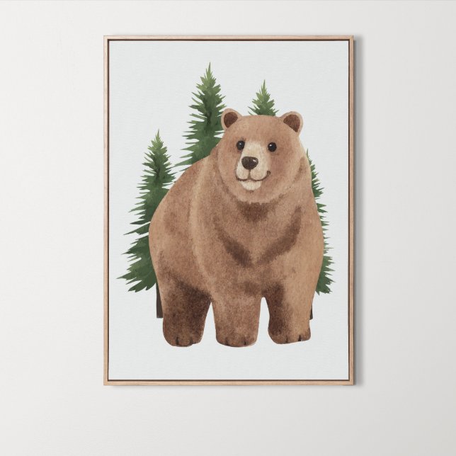 Watercolor Woodland Animal Bear Nursery Decor (Watercolor Woodland Animal Bear Nursery Decor, forest )