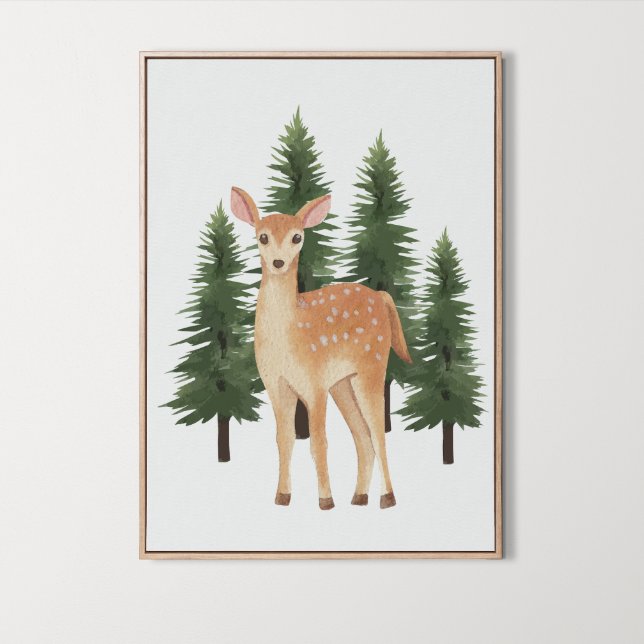 Watercolor Woodland Animal Nursery Wall Art (Watercolor Woodland Animal Nursery Wall Art, forest, deer)