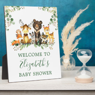Watercolor Woodland Animals Baby Shower 8x10 Plaque