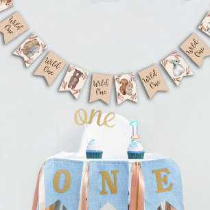 Watercolor Woodland Animals Birthday Bunting