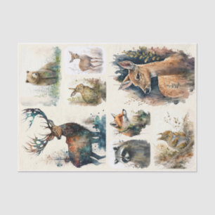 Watercolor Woodland Animals Tissue Paper