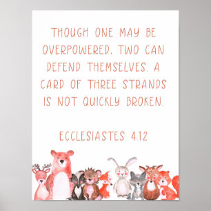 Watercolor Woodland Baby Animal Nursery Art Poster