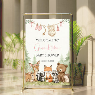 Watercolor Woodland Baby Shower Welcome Sign