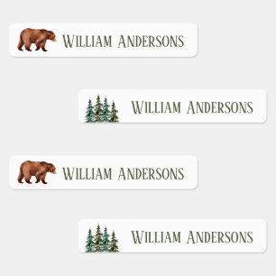 Watercolor Woodland Bear Personalised Boys