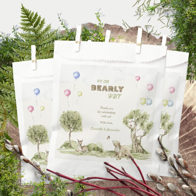 Watercolor Woodland Bearly Wait Whimsical Favour Bag (Watercolor Woodland Bearly Wait Whimsical Favor Bags ©Susanne Sachers - Sunny Mind 🌞)