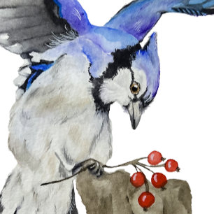 Watercolor woodland bird blue jay coffee mug