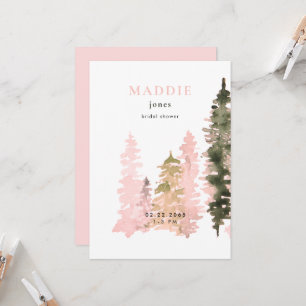Watercolor Woodland Blush Bridal shower Invitation