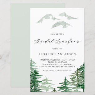 Watercolor Woodland Bridal Luncheon Invitation