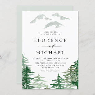 Watercolor Woodland Couples Shower Invitation